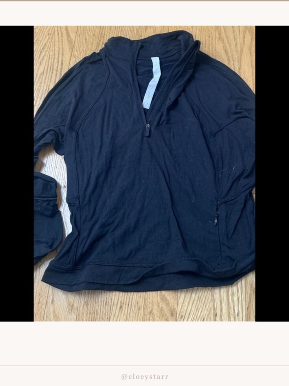 Lululemon Black Cropped Quarter-Zip Pullover Size S | Long Sleeve Active | - Picture 2 of 5